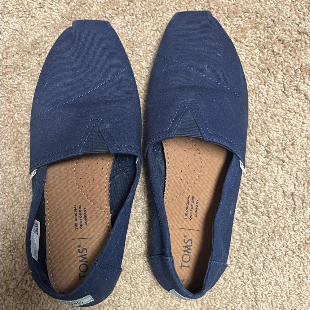 TOMS Deep Blue Canvas Loafers